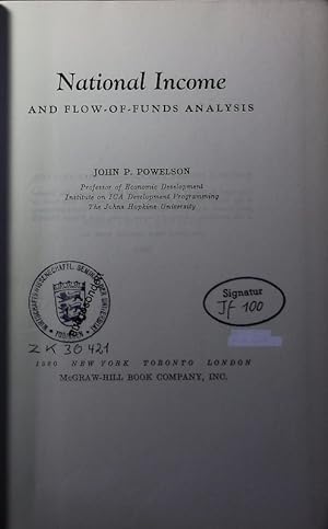Seller image for National income and flow-of-funds analysis. for sale by Antiquariat Bookfarm