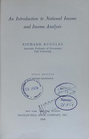 Seller image for An introduction to national income and income analysis. for sale by Antiquariat Bookfarm
