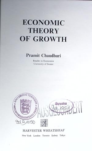 Seller image for Economic theory of growth. for sale by Antiquariat Bookfarm