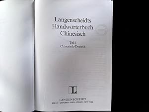 Bild des Verkufers fr Langenscheidt Handwrterbuch Chinesisch. Teil 1. Chinesisch-Deutsch. zum Verkauf von Antiquariat Bookfarm