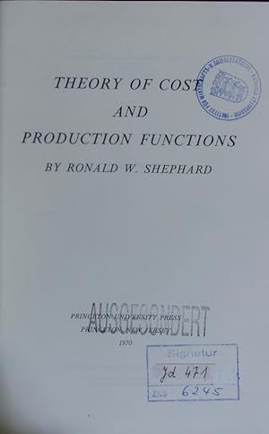 Imagen del vendedor de Theory of cost and production functions. a la venta por Antiquariat Bookfarm