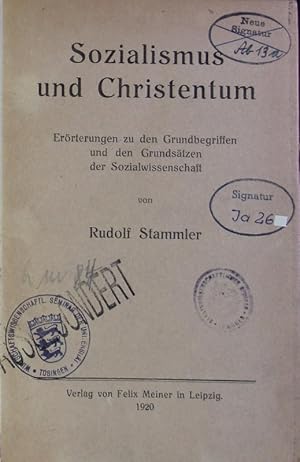 Image du vendeur pour Sozialismus und Christentum. Errterungen zu den Grundbegriffen und den Grundstzen der Sozialwissenschaft. mis en vente par Antiquariat Bookfarm