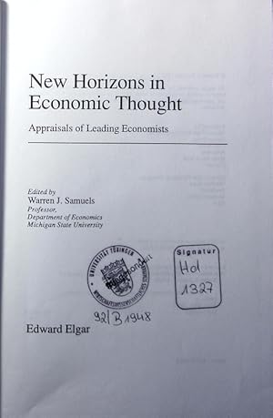 Bild des Verkufers fr New horizons in economic thought. Appraisals of leading economists. zum Verkauf von Antiquariat Bookfarm