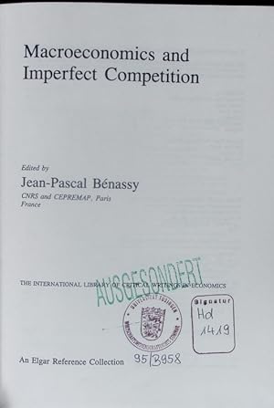 Immagine del venditore per Macroeconomics and imperfect competition. venduto da Antiquariat Bookfarm