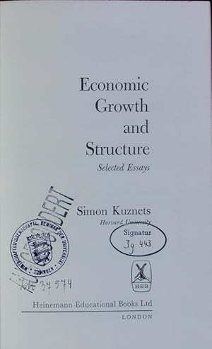 Bild des Verkufers fr Economic growth and structure. Selected essays. zum Verkauf von Antiquariat Bookfarm