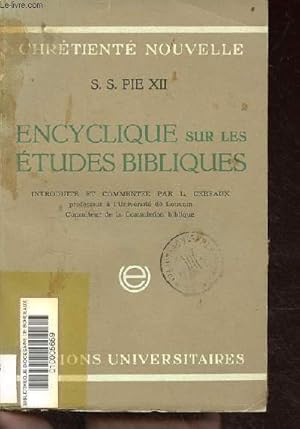 Seller image for Encyclique sur les tudes bibliques - Collection chrtient nouvelle. for sale by Le-Livre