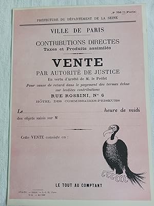 Image du vendeur pour ALBERT DUBOUT GRAVURE COULEURS IMPOTS TAXES ENGRAVING 1958 D18 mis en vente par Librairie RAIMOND