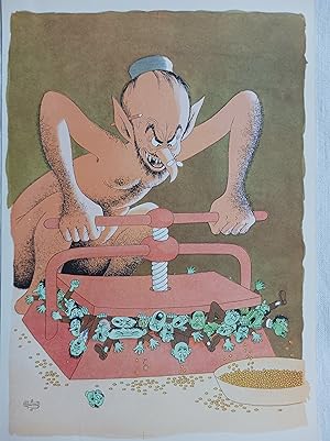 Bild des Verkufers fr ALBERT DUBOUT GRAVURE COULEURS IMPOTS TAXES ENGRAVING 1958 D05 zum Verkauf von Librairie RAIMOND