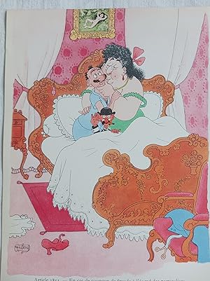 Image du vendeur pour ALBERT DUBOUT GRAVURE COULEURS IMPOTS TAXES ENGRAVING 1958 D12 mis en vente par Librairie RAIMOND