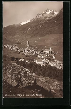 Bild des Verkufers fr Ansichtskarte Hospenthal, Panorama mit Furka zum Verkauf von Bartko-Reher