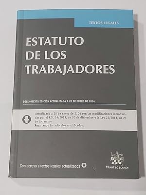 Image du vendeur pour Estatuto de los trabajadores mis en vente par Libros Ambig