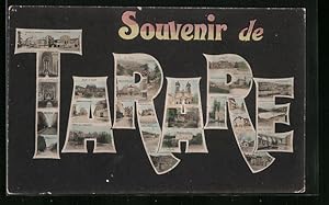 Image du vendeur pour Carte postale Tarara, vues du lieu du lieu insres dans la typographie des Ortes mis en vente par Bartko-Reher