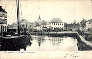 Ansichtskarte / Postkarte Dendermonde Termonde Ostflandern, Un coin du Canal