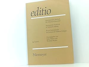 Image du vendeur pour editio. Internationales Jahrbuch fr Editionswissenschaft /International. (editio. Internationales Jahrbuch fr Editionswissenschaft /International . des Sciences de l'Edition Critique) mis en vente par Book Broker