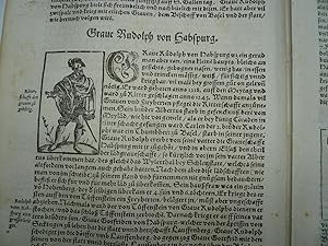 Habsburg-Rudolph I, Geschichte, S.Muenster, Cosmographia, 1570, 12 Seiten--Auszug aus der Comogra...