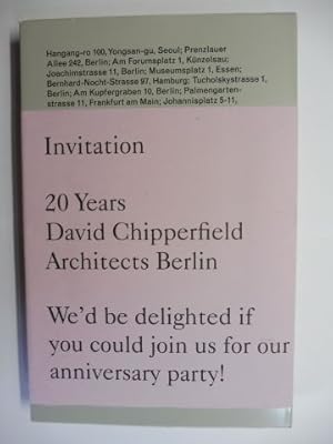 Immagine del venditore per Invitation 20 Years David Chipperfield Architects * Berlin / Present, continued Joachimstr. 11, Berlin. 2 Bnde. venduto da Antiquariat am Ungererbad-Wilfrid Robin