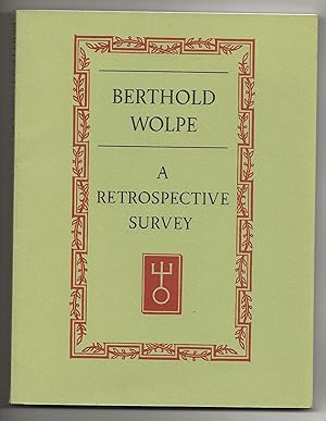 Image du vendeur pour Berthold Wolpe: A Retrospective Survey mis en vente par Frances Wetherell