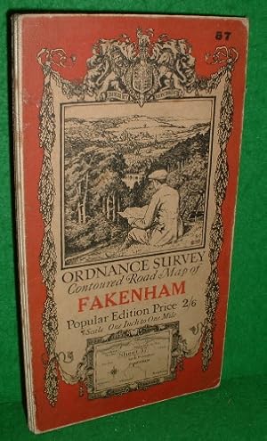 Ordnance Survey Contoured Road Map of Fakenham - Popular Edition - Sheet 87 - 1 inch to 1 mile