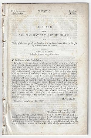 Message from the President of the United States, with Copies of the Correspondence in Relation to...