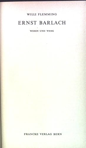 Bild des Verkufers fr Ernst Barlach : Wesen u. Werk. Sammlung Dalp. Bd. 88. zum Verkauf von books4less (Versandantiquariat Petra Gros GmbH & Co. KG)