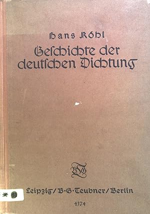 Imagen del vendedor de Geschichte der deutschen Dichtung. a la venta por books4less (Versandantiquariat Petra Gros GmbH & Co. KG)