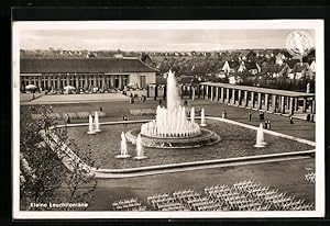 Bild des Verkufers fr Ansichtskarte Dsseldorf, Grosse Reichsausstellung Schaffendes Volk 1937 - Kleine Leuchtfontne zum Verkauf von Bartko-Reher