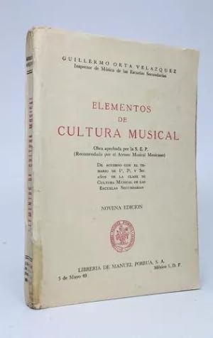 Seller image for Elementos De Cultura Musical Guillermo Orta Velazquez Bb6 for sale by Libros librones libritos y librazos