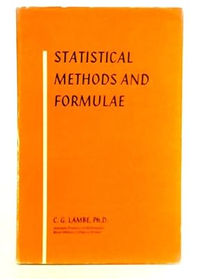 Seller image for Statistical Methods and Formulae for sale by World of Rare Books