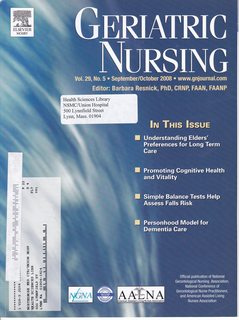 Geriatric Nursing Vol 29 No 5 September/October 2008: Understanding Elders? Preference for Long T...