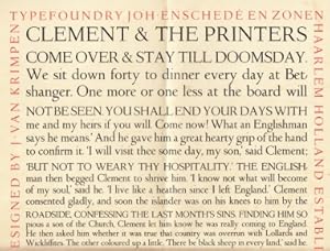 Clement & The Printers. Lutetia Roman and Italic designed by J. van Krimpen.