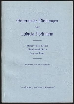 Bild des Verkufers fr Gesammelte Dichtungen. Bearbeitet von Franz Niesner. zum Verkauf von Antiquariat Dennis R. Plummer