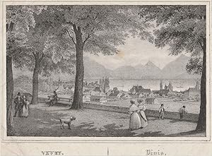 Bild des Verkufers fr Vevey. Vivis. Lithographie-Ansicht. zum Verkauf von Antiquariat Dennis R. Plummer