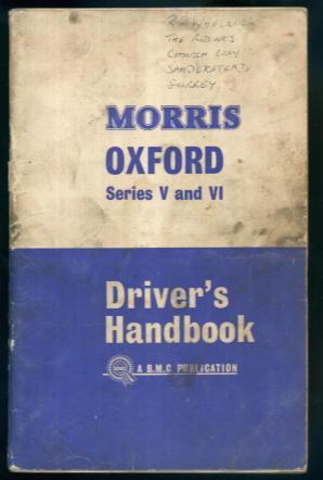 Image du vendeur pour Morris Oxford Series V and VI Driver's Handbook mis en vente par Lazy Letters Books
