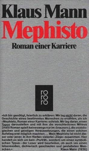 Bild des Verkufers fr Mephisto : Roman e. Karriere. rororo ; 4821 zum Verkauf von Schrmann und Kiewning GbR