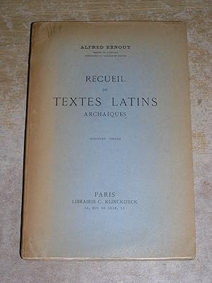 Recueil De Textes Latins Archaiques