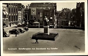 Bild des Verkufers fr Ansichtskarte / Postkarte Dordrecht Sdholland Niederlande, Scheffersplein met Standbeeld Ary Scheffer zum Verkauf von akpool GmbH