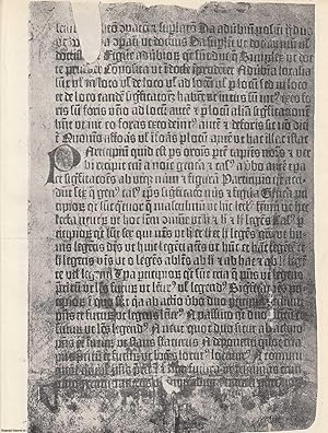 Image du vendeur pour An Unrecorded Specimen of Gutenberg Printing, 1450. An original article from The Bookman's Journal. Published by Bookman's Journal 1920. mis en vente par Cosmo Books