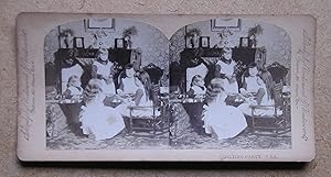 Quilting Party, USA. (Children Around a Table Quilt Making).