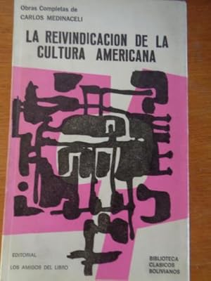 Bild des Verkufers fr La reivindicacin de la cultura Americana zum Verkauf von Libros del cuervo