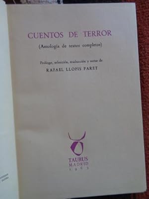 Imagen del vendedor de Cuentos de Terror (Antologa de textos completos) a la venta por Libros del cuervo