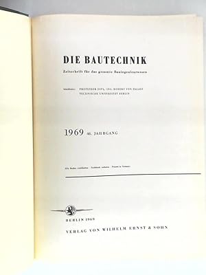 Bild des Verkufers fr Die Bautechnik - 46. Jahrgang 1969 - Heft 1-12 gebunden zum Verkauf von Leserstrahl  (Preise inkl. MwSt.)