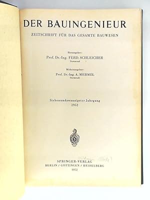 Der Bauingenieur - 27. Jahrgang 1952 - Heft 1-12 gebunden