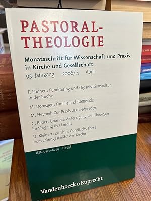 Immagine del venditore per Pastoraltheologie 95. Jg, 2006/4. Monatsschrift fr Wissenschaft und Praxis in Kirche und Gesellschaft. venduto da Antiquariat Hecht