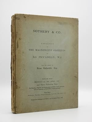Sotheby and Co. Catalogue of The Magnificent Contents of 148 Piccadilly, W.1. Sold by order of Vi...