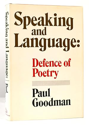 Imagen del vendedor de SPEAKING AND LANGUAGE Defence of Poetry a la venta por Rare Book Cellar