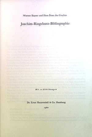 Imagen del vendedor de Joachim-Ringelnatz-Bibliographie. a la venta por books4less (Versandantiquariat Petra Gros GmbH & Co. KG)