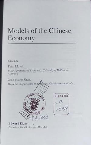 Imagen del vendedor de Models of the Chinese economy. a la venta por Antiquariat Bookfarm