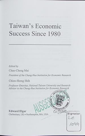 Imagen del vendedor de Taiwan's economic success since 1980. a la venta por Antiquariat Bookfarm