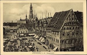 Bild des Verkufers fr Ansichtskarte / Postkarte Zwickau in Sachsen, Hauptmarkt, Passanten, Kruter-Gewlbe zum Verkauf von akpool GmbH