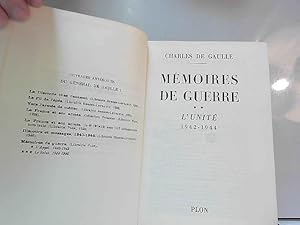 Image du vendeur pour #144232 Charles de Gaulle, Mmoires de guerre ** L'unit 1942-1944 mis en vente par JLG_livres anciens et modernes